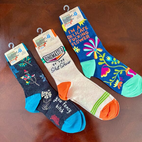 Set of 3 NWT Blue Q Socks - Picture 1 of 10